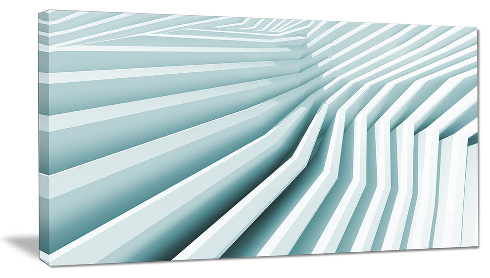 "Fractal Architecture Waves" Abstract Art Canvas Print, 32"x16"