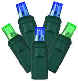 Vickerman 70-Light LED Wire Wide Angle Set, 6"x35', Blue/Green, Green