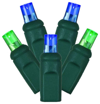 Vickerman 70-Light LED Wire Wide Angle Set, 6"x35', Blue/Green, Green