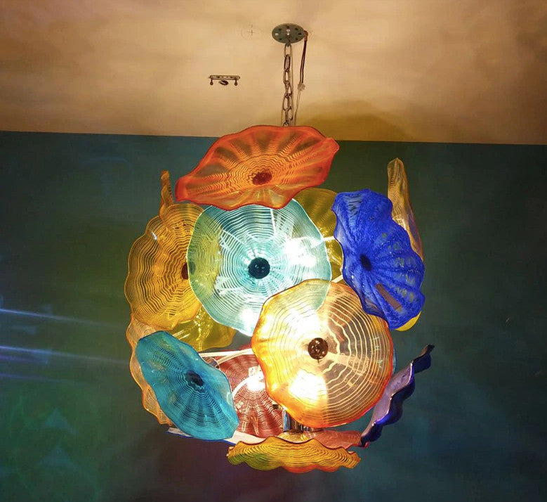 Artemis Art Glass Flower Chandelier Lighting