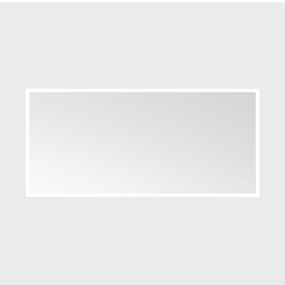 Ove Decors Davin LED 60 x 28 in. Mirror in White and Aluminum Finish