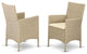 Hvlc153V Outdoor-Furniture Wicker Patio Chair In Cream Finish - Set Of 2