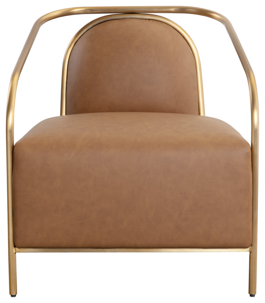 Cicero Lounge Chair, Milliken Cognac