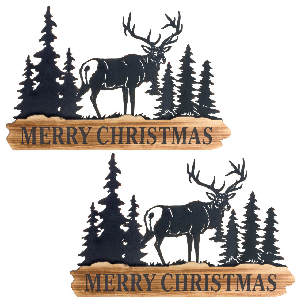 Merry Christmas Sign, 2-Piece Set