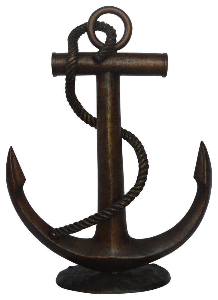 Anchor bronze statue - Size: 28"L x 11"W x 36"H.