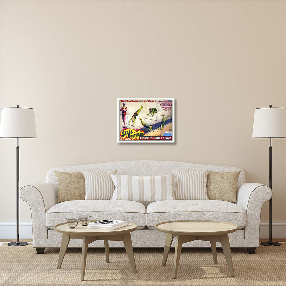 Sells Brothers, The Great Costellos, On The Aerial Horizontal Bars, 30x24