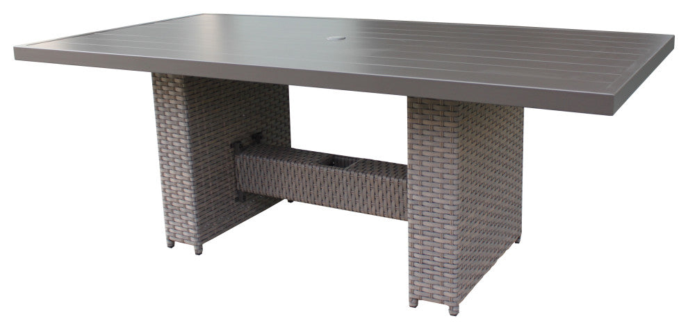 Florence Rectangular Patio Dining Table, 6 No Arm and 2 Arm Chairs, Spa