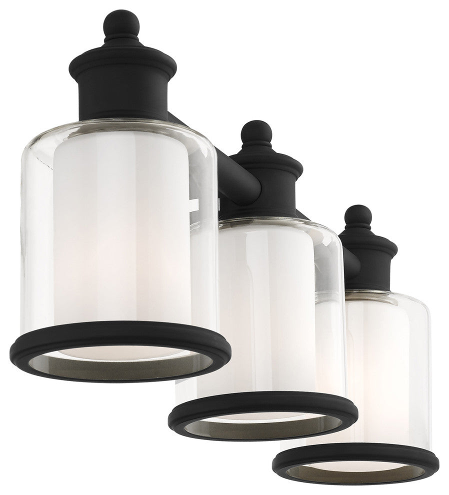 Livex Lighting Middlebush 3 Light Black Vanity Sconce