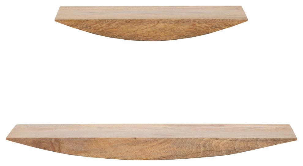 Hutch Set of 2 Wall Mounted Shelves, Natural