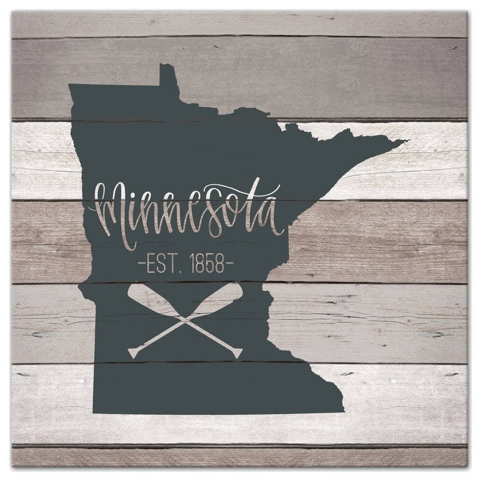 Minnesota Established 16x16 Canvas Wall Art