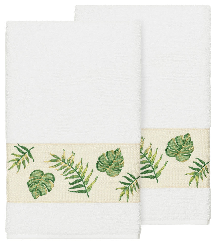 Zoe 2 Piece Embellished Bath Towel Set