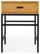 Hans 1 Drawer Wood and Iron End Table