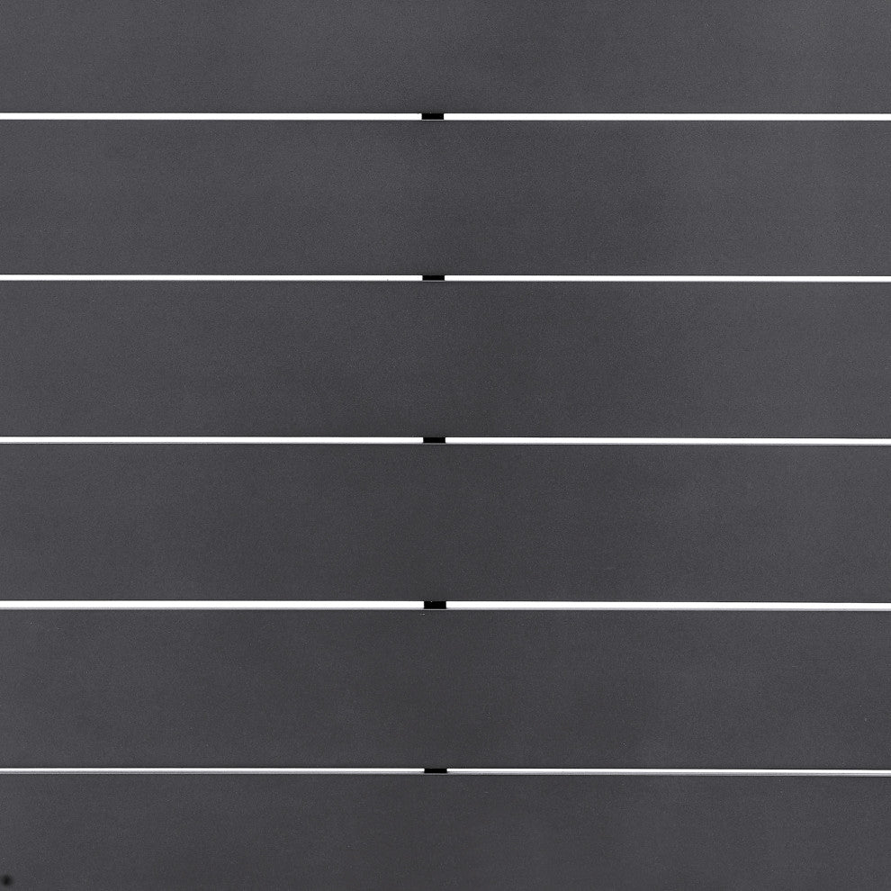 Menorca Outdoor Patio 5-Piece Dining Table Set, Aluminum With Gray Cushions