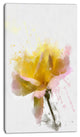Yellow Rose with Green Stem, Floral Canvas Art Print, 16"x32"