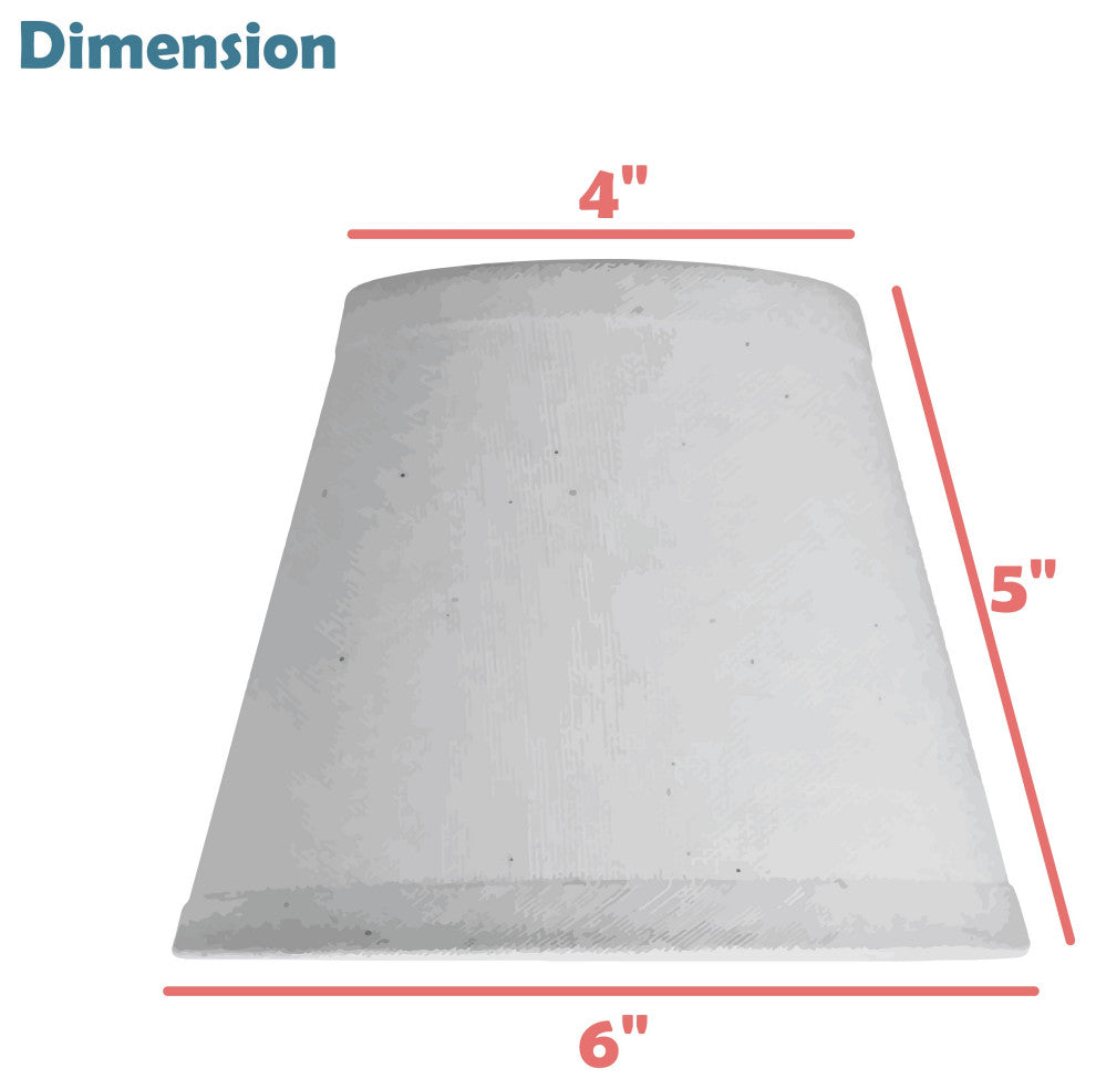 32861-6 Small Hardback Empire Chandelier Clip On Lamp Shade Light Gray 4"x6"x5"