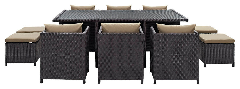 Espresso Mocha Reversal 11-Piece Outdoor Patio Dining Set