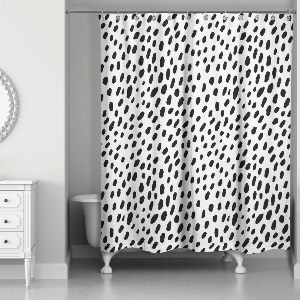 Monochromatic Spot Pattern 71"x74" Shower Curtain
