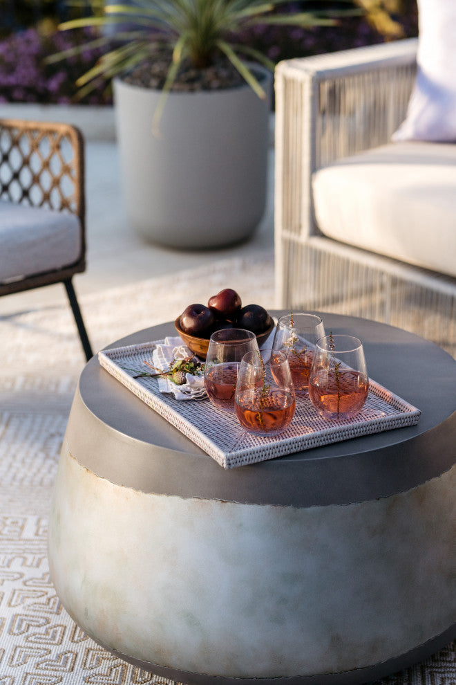 Aries Coffee Table, Concrete, Silver