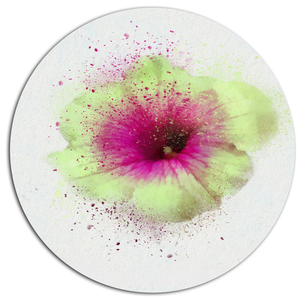 Colorful Gentiana Alpina Watercolor, Floral Disc Metal Wall Art, 11"