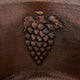 16" Round Copper Prep Sink, Grapes & 3.5" Drain Opening, Drain & Accessories