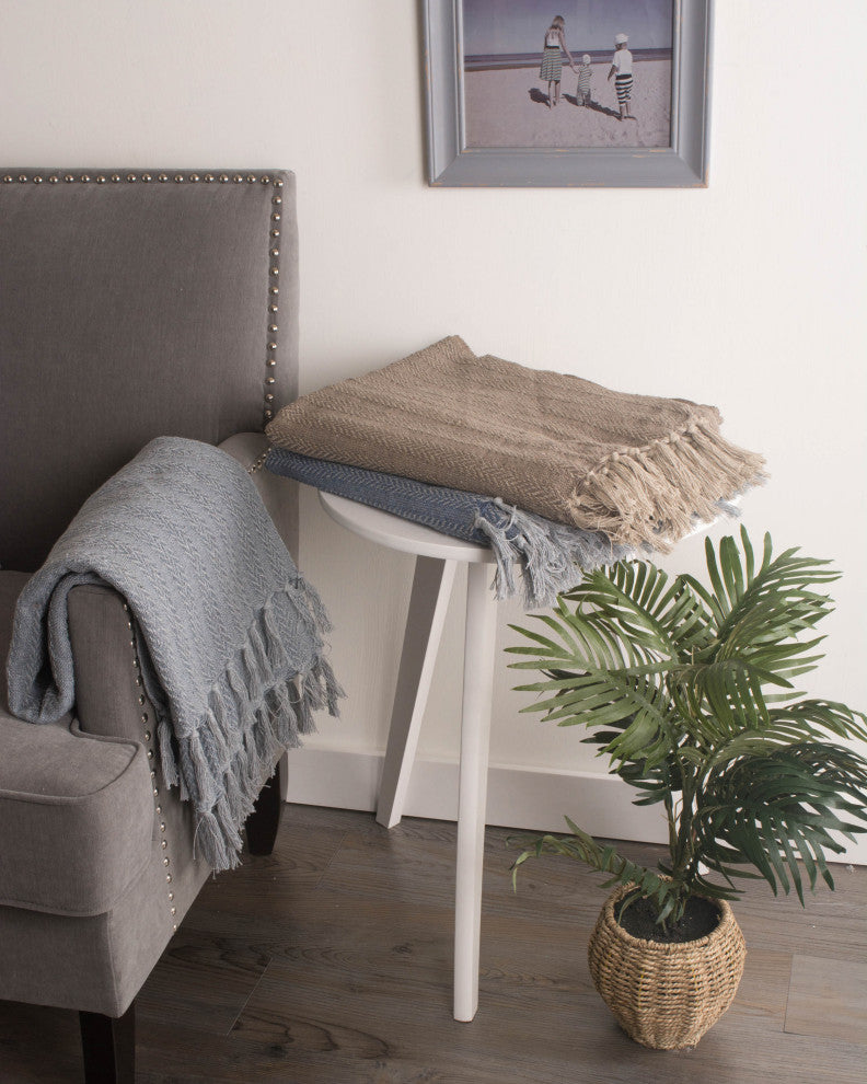 Stone Tonal Textured Throw