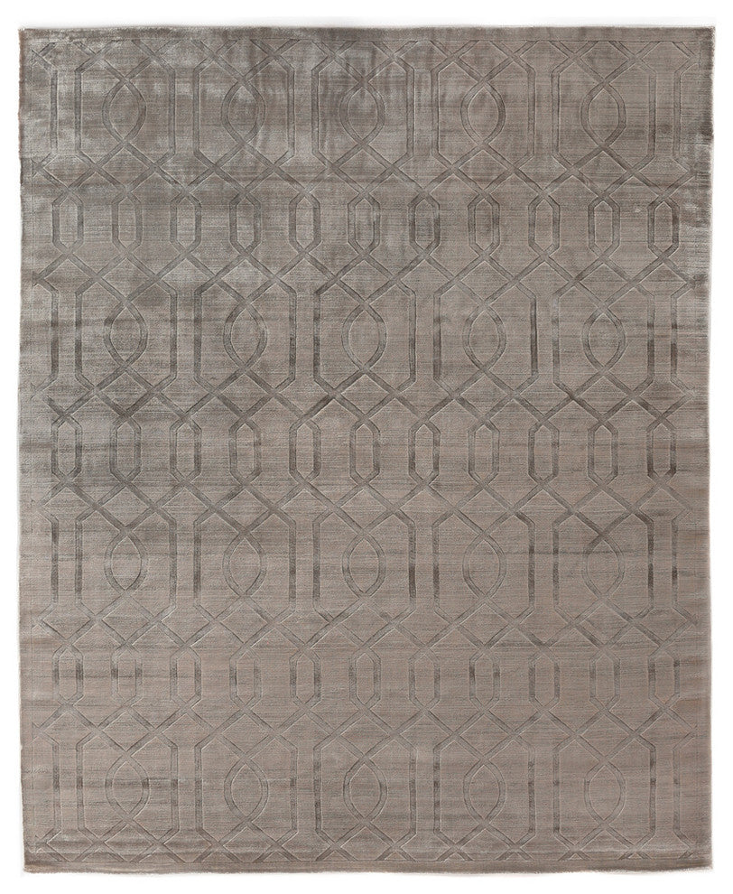 Exquisite Rugs,Smooch Carved,Silver,8''x10''