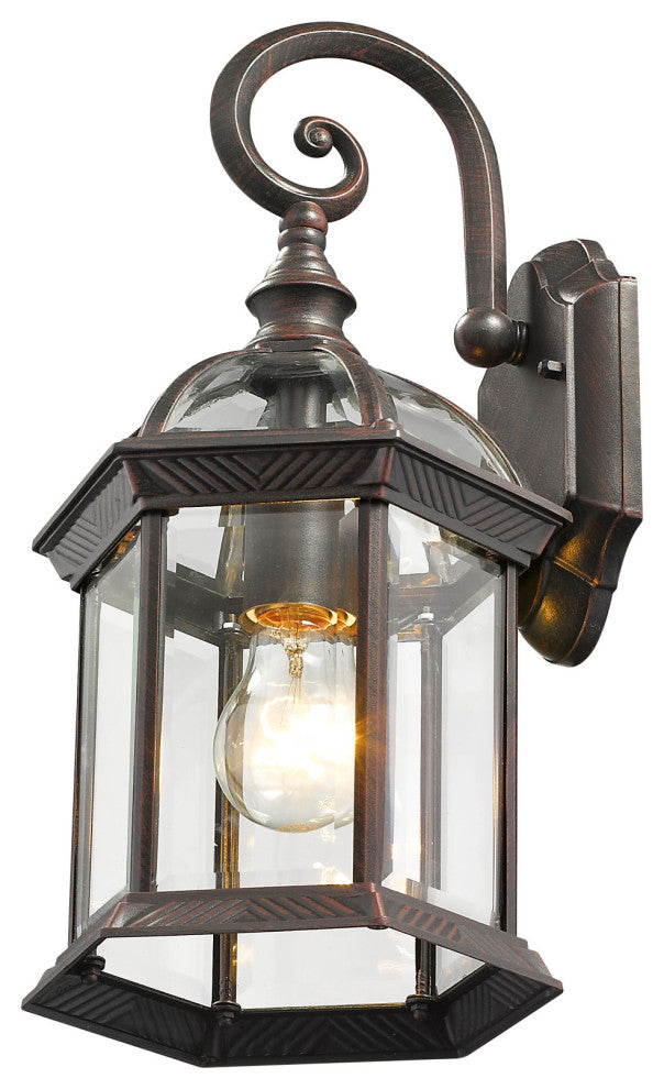 Roseto ZWS99927 Lloyd 16" Tall Outdoor Wall Sconce - Black