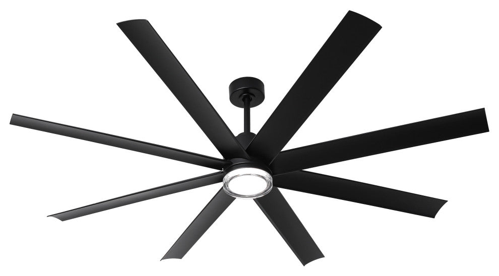 72-inch Modern Black Industrial LED Smart Ceiling Fan with Remote