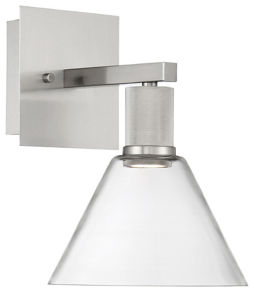 Access Port Nine 1-Light Martini LED Wall Sconce Brushed Steel