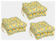 16" Polyester Outdoor Square Tufted Chair Cushions, Set of 6, Capecod Summer