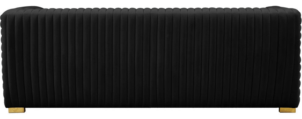 Ravish Velvet Upholstered Chair, Black, Sofa