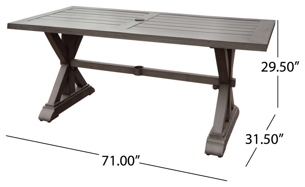 Beenle Modern Outdoor Aluminum Dining Table