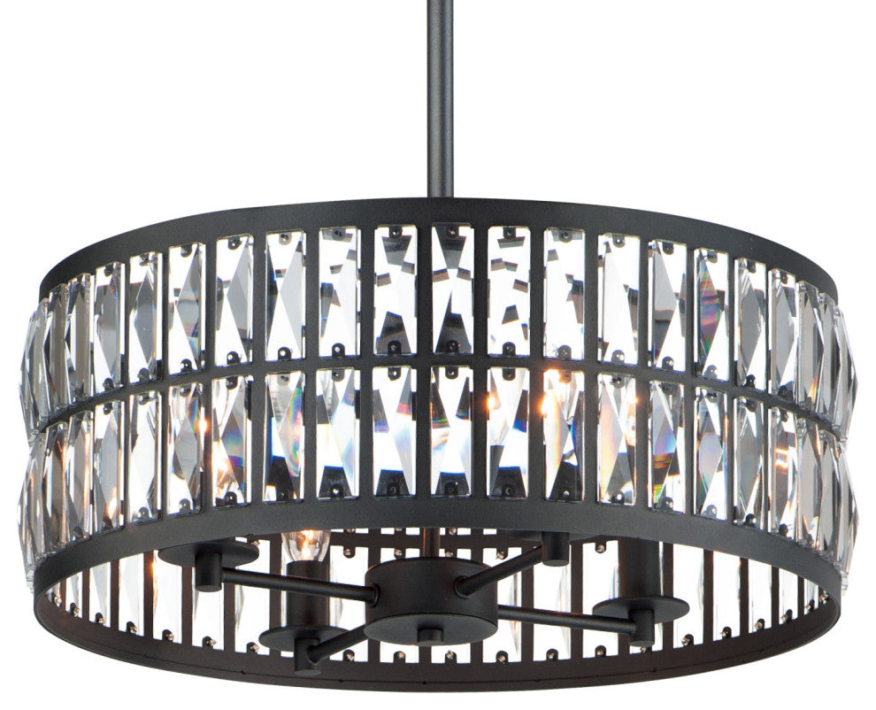 Maxim 21815BC Madeline 4 Light 20"W Crystal Pendant - Black