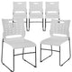 Set of 5 Multipurpose Stack Chair, Contoured Seat With Perforated Back, White
