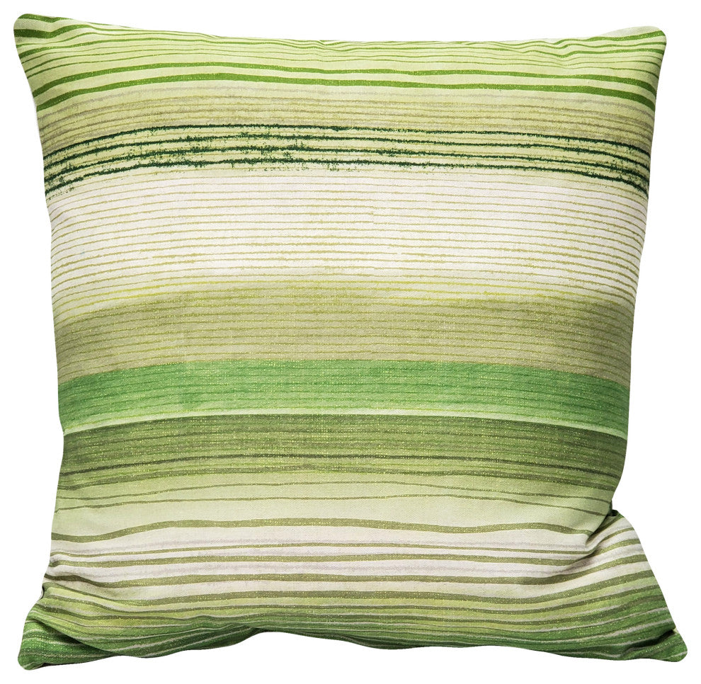 Sedona Stripes Green Throw Pillow 20x20, with Polyfill Insert
