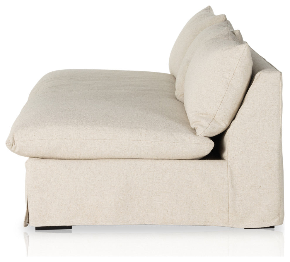 Grant Slipcover Armless Sofa-94"-Natural