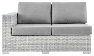 Convene Outdoor Patio Left-Arm Loveseat Light Gray Gray