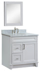 37" Single Sink Vanity In White Finish Top With White Carrara Marble