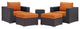 Espresso Orange Convene 5-Piece Outdoor Patio Sectional Set