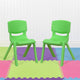 2 Pack Plastic Stackable School Chair with 12" Seat Height, Green