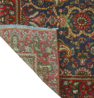 Fine Vintage Distressed Nasira Red/Navy Rug, 4'5 x 6'7