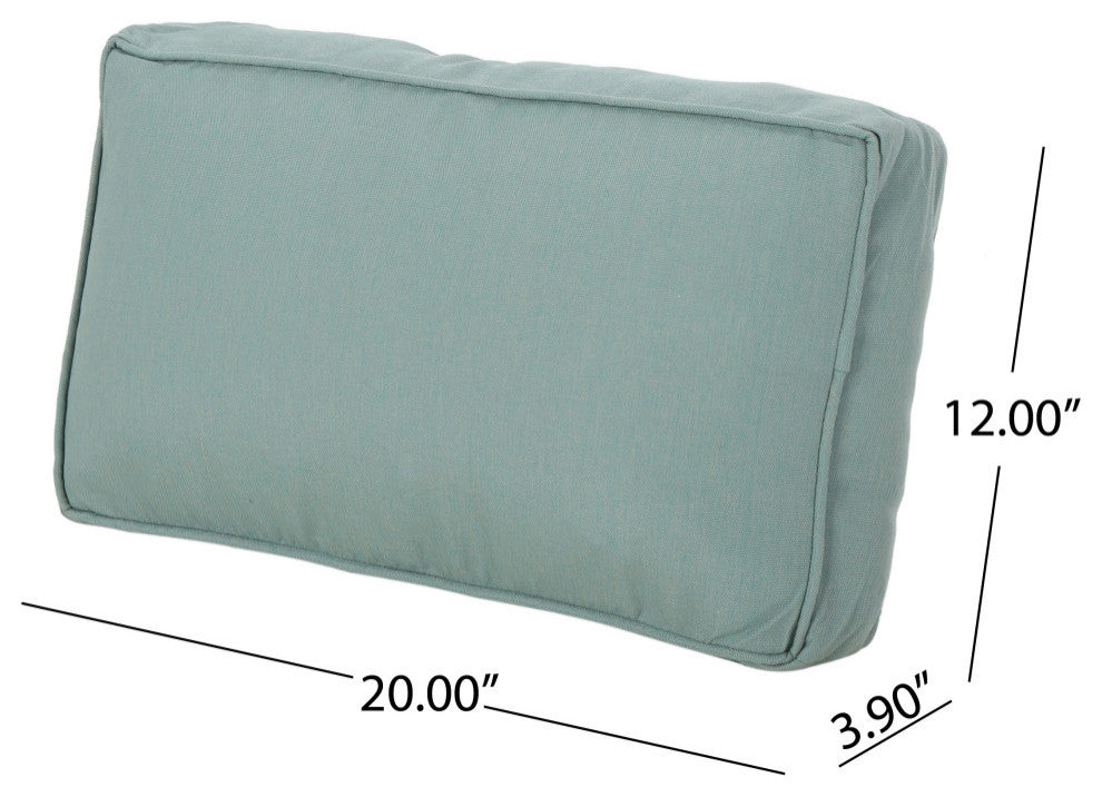 Darcy Outdoor Rectanglular 12"x20" Lumbar Pillows, Set of 2, Teal