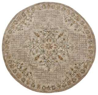 Traditional Cottage Medallion Round Rug, 6' Round