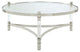 Acrylic and Stainless Steel Round Coffee Table with Glass Top, Silver and Clear