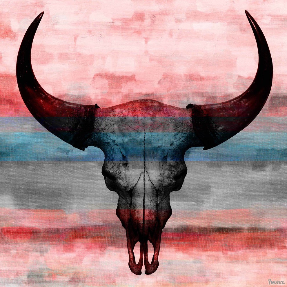 "Pastel Skull" Fine Art Canvas Print, 40"x40"