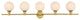 5 Light Brass And Frosted White Bath Sconce
