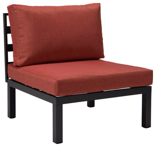 LeisureMod Hamilton 6-Piece Modular Patio Sectional Set With Cushion, Red