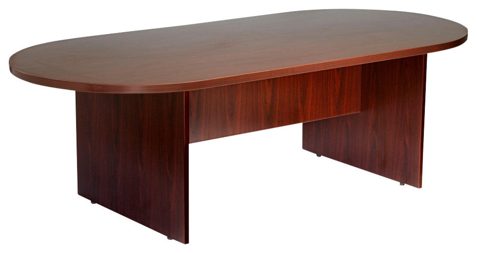 Boss 71"X35" Race Track Conference Table, Mahogany