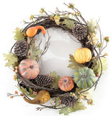 Safavieh Faux 24" Oak Leak Wreath With Pumpkins