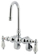 Kingston Brass Adjustable Center Wall Mount Tub Faucet, Polished Chrome